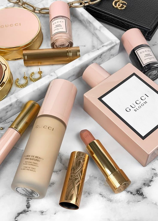 Shop authentic Gucci makeup and fragrances online in India – luxury lipsticks, foundations, and Gucci Bloom perfume at BrandMall India
