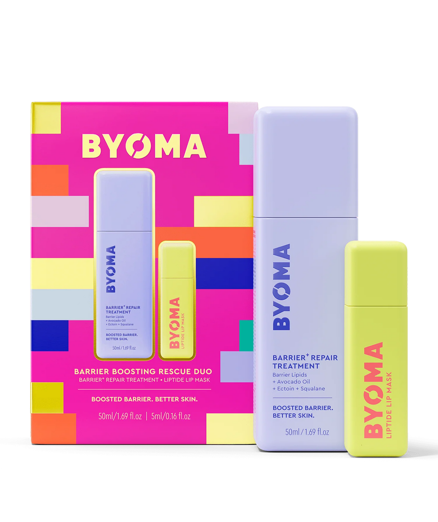 Byoma Barrier Boosting Rescue Duo – Barrier+ Repair Treatment & Liptide Lip Mask