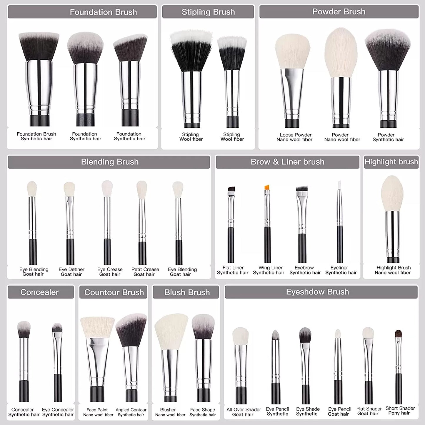 Beili Professional Makeup Brushes 30pcs B-30