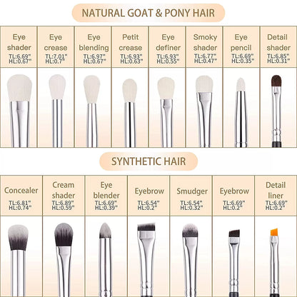 Beili Professional Makeup Eye Brush Set 15 Pc